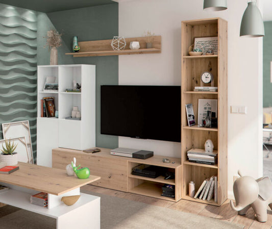 Mobile soggiorno Lyra rovere nodi-bianco artik cm 241x41x180h Hobby Shop Solution