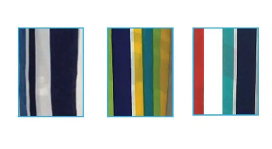 Set di tre custodie per ombrellone mare con design a righe colorate, resistenti e facili da trasportare, SKU: OMB-7004P