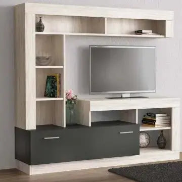 Parete Soggiorno Leonard Antracite e Pino Chiaro cm 170 x 42 x 170 h Pareti Attrezzate Hobby Shop Solution