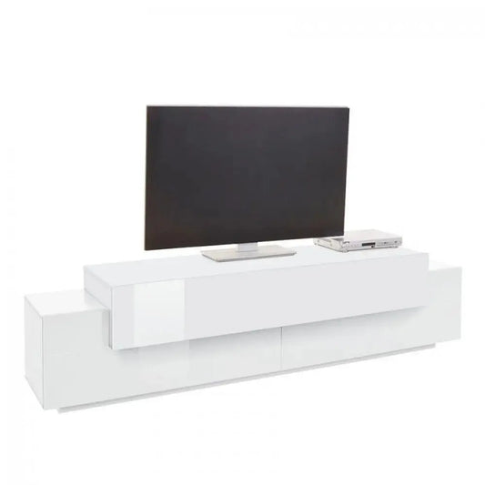 Porta TV Corona Bianco Laccato 200 cm - Dimensioni: 200 x 45 x 51,6 cm Porta tv Italy Web forniture