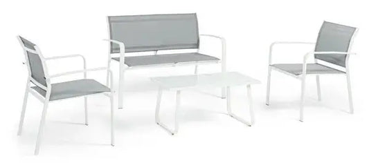 Salotto 4 Pezzi Arent Con Struttura in Acciaio Salotti Hobby Shop Solution BIANCO