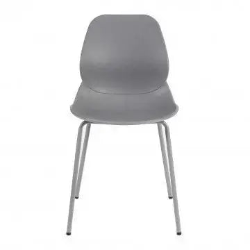 Sedia Stoccarda Grigia - cm 46x54x84h - Polipropilene e Gambe in Metallo Sedie Hobby Shop Solution