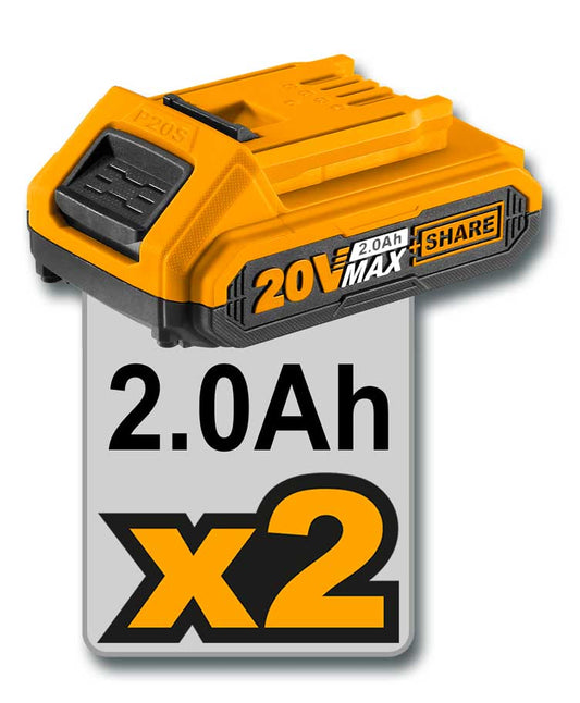 Set trapano e avvitatore ad impulsi 20v con 2 batterie da 2ah+caricabatteria Trapani portatili INGCO