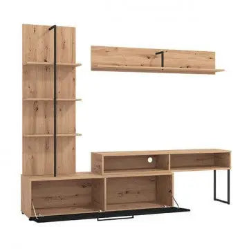 Soggiorno Evora Rovere Artigiano e Carbon - Dimensioni: cm 205 x 41,5 x 173 h Pareti Attrezzate Hobby Shop Solution