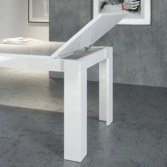 Tavolo Allungabile JESI 160 - Design Moderno Bianco Lucido Tavoli Italy Web forniture
