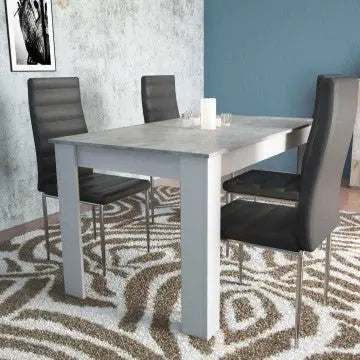 Tavolo Pepper Bianco e Grigio Effetto Cemento - Dimensioni: cm 138 x 80 x 75 h Tavoli da cucina e sala da pranzo Hobby Shop Solution