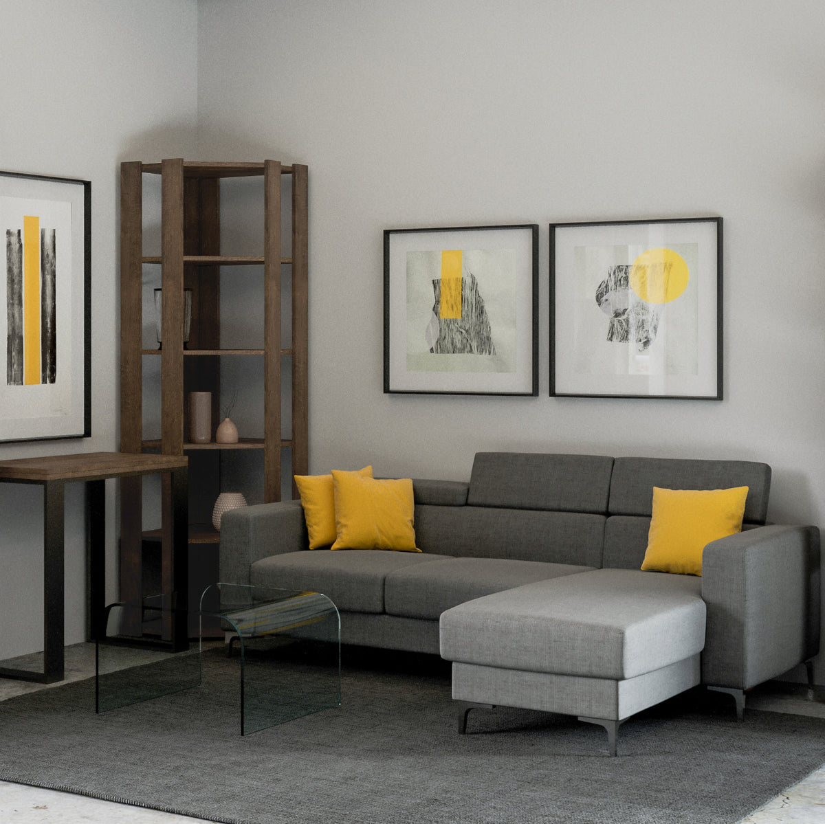Librerie Angolari Kato A e B: Soluzioni Spaziali 60.3x204x60.3 cm Librerie made in italy Hobby Shop Solution Libreria B Noce