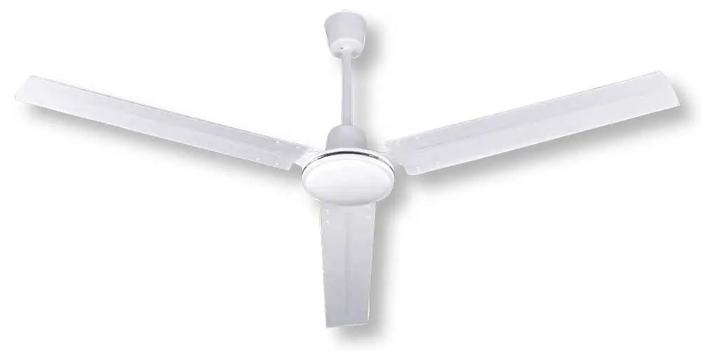 Ventilatore da soffitto bianco con tre pale in metallo, comando da parete, ideale per climatizzare ambienti domestici, SKU: VEN-910040N