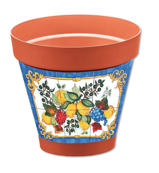 Vaso Sicilia terracotta D.22 diversi decori Vasi e fioriere Hobby Shop Solution Limoni