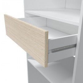 Armadio Guardaroba 158x40x187h in Rovere Chiaro e Bianco con Ripiani e Appendiabiti Armadi Hobby Shop Solution