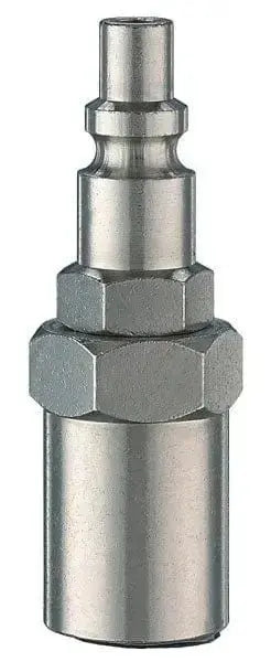 Innesto portagomma 14/B 8x17 in metallo per aria compressa, accessorio rapido Profilo Italia Ø 8x17 per utensili da giardinaggio.