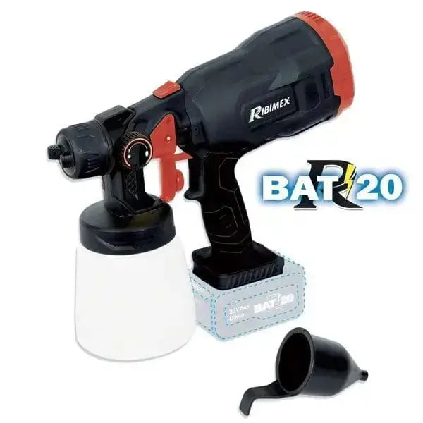 Pistola per Verniciatura 20V con Sistema HVLP, turbo-compressore, ugello 1,8 mm, serbatoio 800 mL. Venduta senza batteria e caricabatteria.