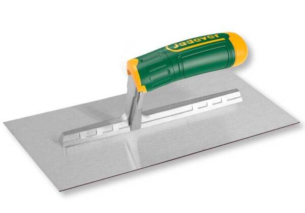 Frattone Liscio 280x120MM con manico ergonomico verde e giallo, ideale per lavori di finitura in edilizia. Compra Frattone Liscio 280x120MM Online su eurogross.