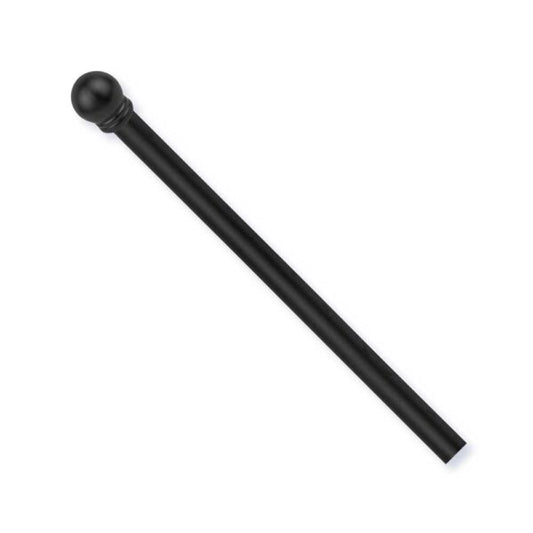 Bastone per tende in acciaio nero estensibile da 120 a 210 cm con terminale sferico, diametro 20 mm, robusto ed elegante.