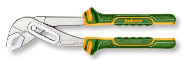 Pinza regolabile acciaio 250 MM con apertura 40 MM, impugnatura ergonomica verde e gialla, antiruggine per uso meccanico e idraulico.