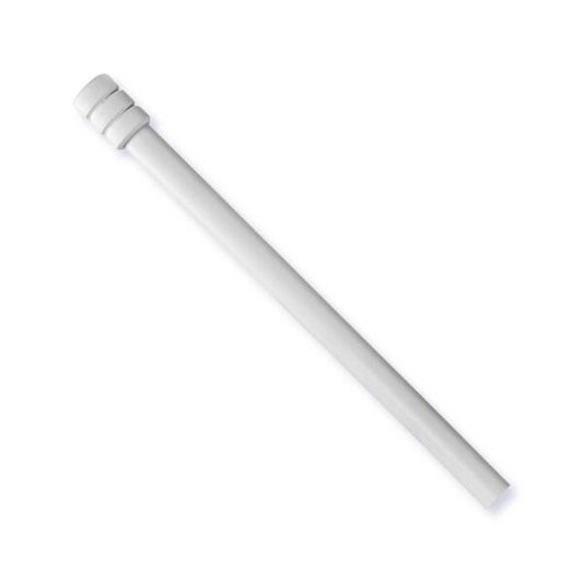 Bastone per tende in acciaio bianco estensibile da 120 a 210 mm, con terminale cilindro, diametro 20 mm, stile semplice e funzionale