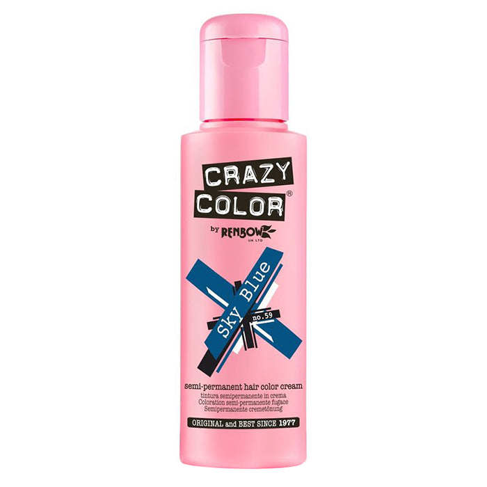 Crazy Color Semi-Permanent Hair Color Cream Sky Blue 59