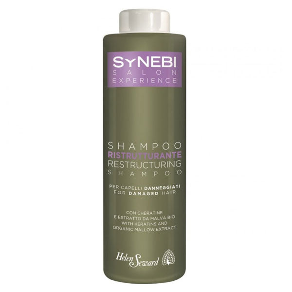 Shampoo ristrutturante capelli danneggiati con cheratine, bottiglia verde da 300 ml, ideale per rinforzare e donare luminosità ai capelli