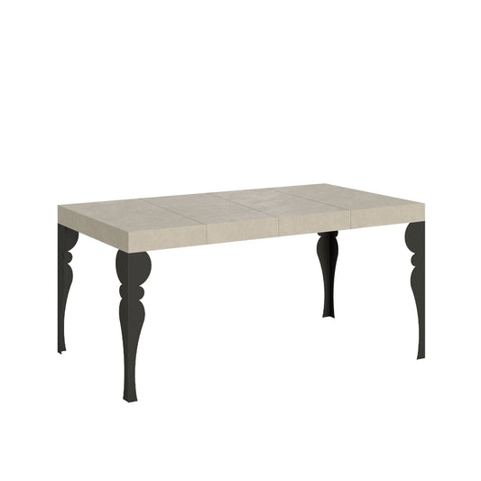 Tavolo allungabile Paxon Premium con finitura chiara e gambe nere, ideale per arredamenti raffinati e spazi versatili.