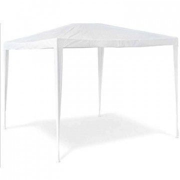 Gazebo struttura in acciaio con telo in poliestere bianco, 3x3 metri, leggero e resistente, ideale per eventi all'aperto e relax, SKU: GA802056
