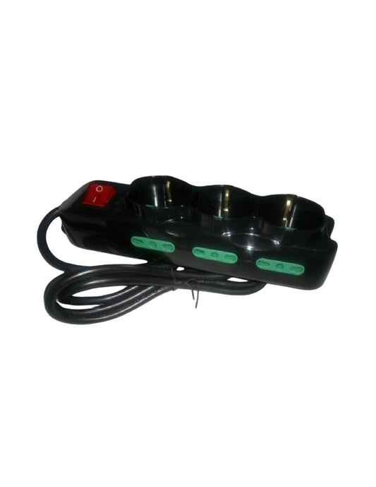 Multipresa 9 Posti Schuko Bipasso Cavo 130cm Nero