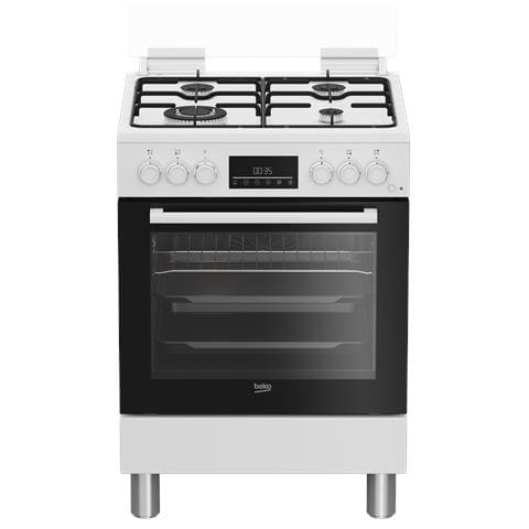 Cucina a Gas Beko 4 Fuochi Forno Elettrico 60x60 Bianco