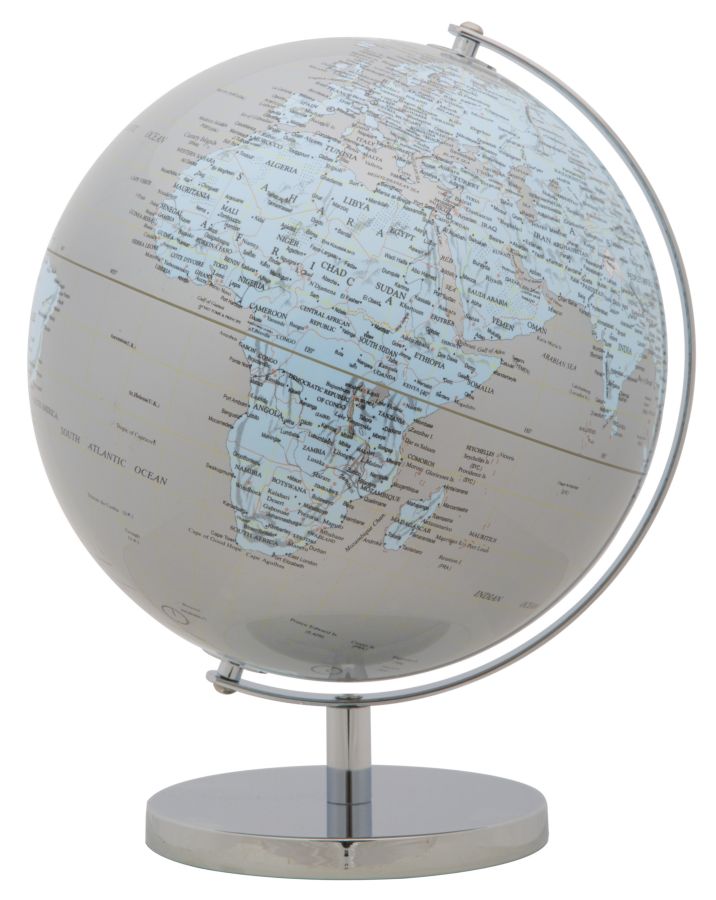 Mappamondo Argento Elegante Ø 25x34 cm
