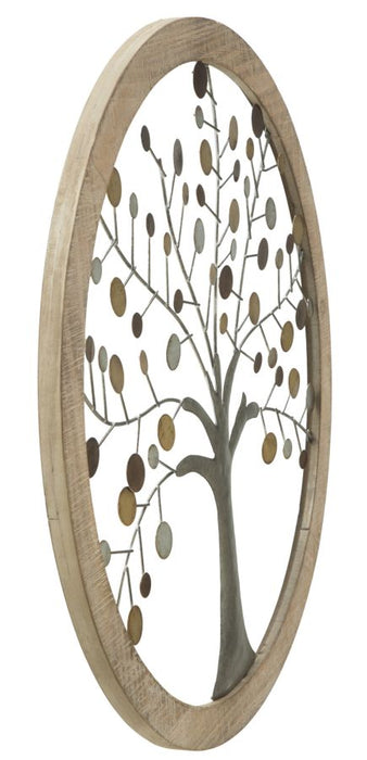 Pannello Decorativo Albero della Vita con Specchio Ø 61 cm