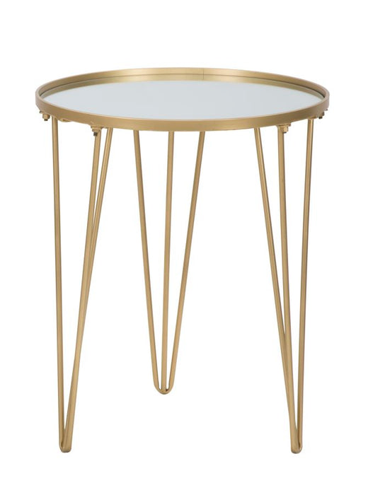 Tavolino da caffè elegante in oro e specchio cm ø 40x49