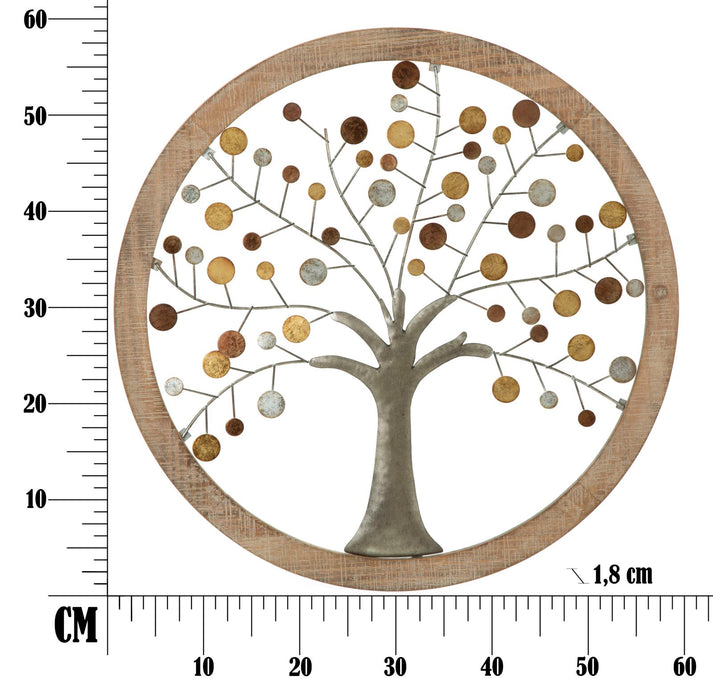 Pannello Decorativo Albero della Vita con Specchio Ø 61 cm