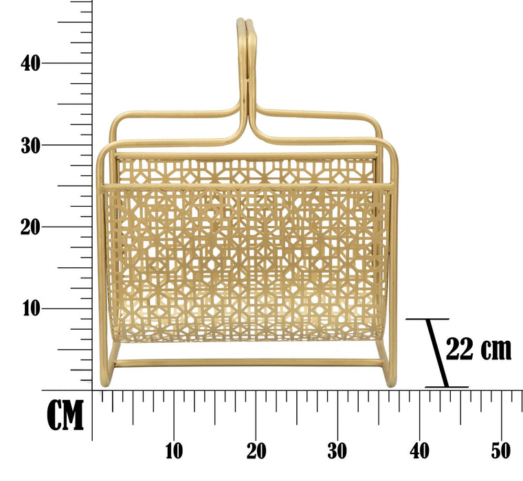 Portariviste Elegante in Metallo Dorato cm 37x22x44,5