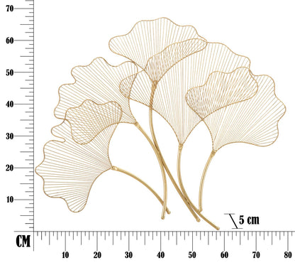 Pannello Decorativo in Ferro Foglia Glam 79x5x68 cm