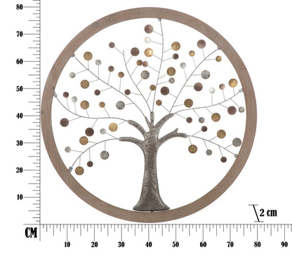 Pannello Decorativo Albero della Vita - Specchio Ø 80x2 cm