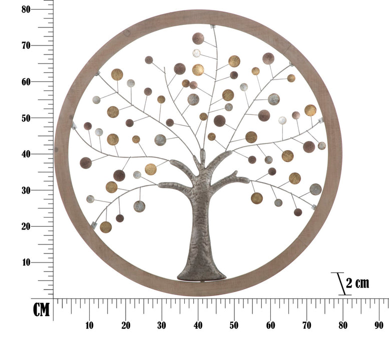 Pannello Decorativo Albero della Vita - Specchio Ø 80x2 cm