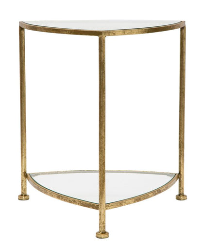 Comodino Triangolare Elegante con 2 Ripiani - Design Moderno 45x45x50 cm