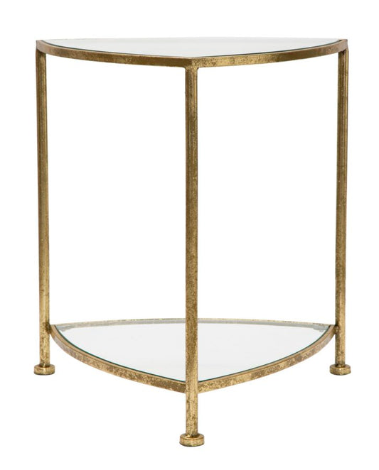 Comodino Triangolare Elegante con 2 Ripiani - Design Moderno 45x45x50 cm