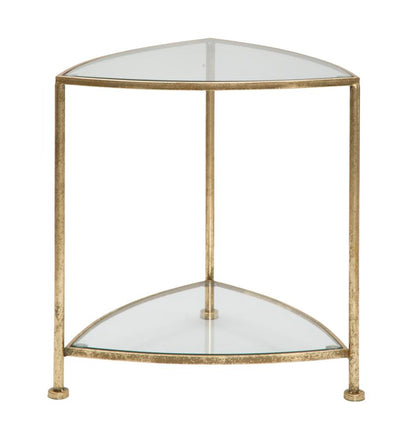 Comodino Triangolare Elegante con 2 Ripiani - Design Moderno 45x45x50 cm