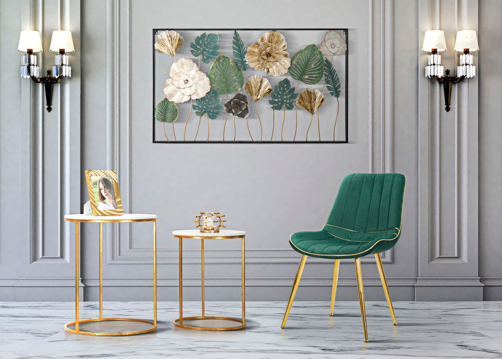 Set di Sedie Paris Verde e Oro - 2 Pezzi 51x59x79 cm