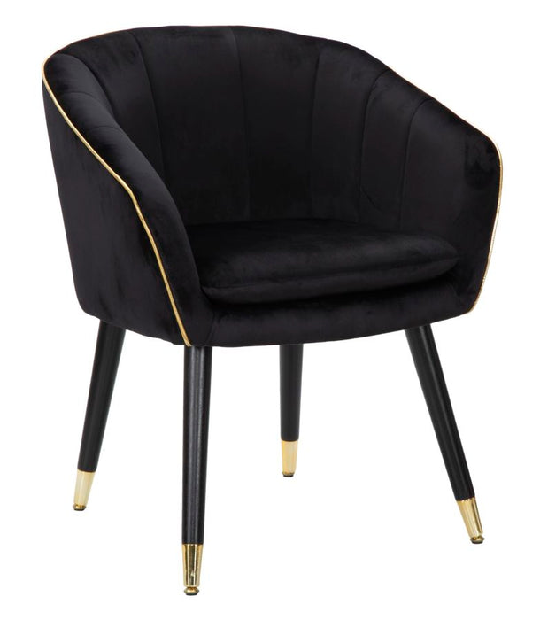 Poltrona Eleganza Paris Nera e Oro cm 62x58x78