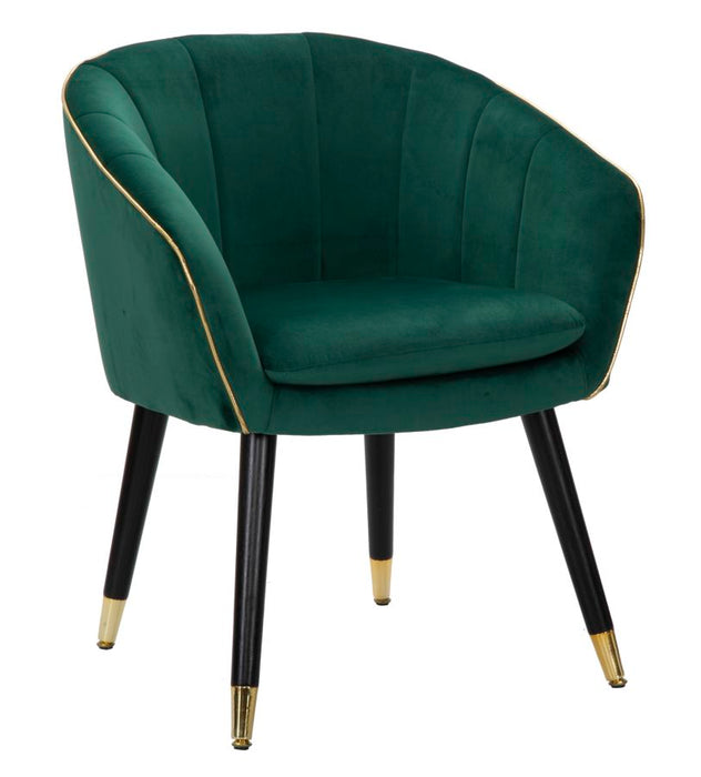 Poltrona Paris Verde e Oro cm 62x58x78 - Eleganza e Comfort per ogni Ambiente