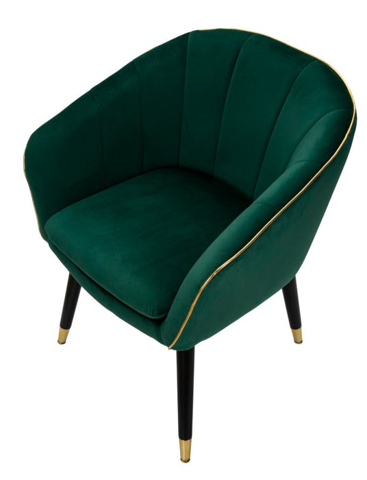 Poltrona Paris Verde e Oro cm 62x58x78 - Eleganza e Comfort per ogni Ambiente