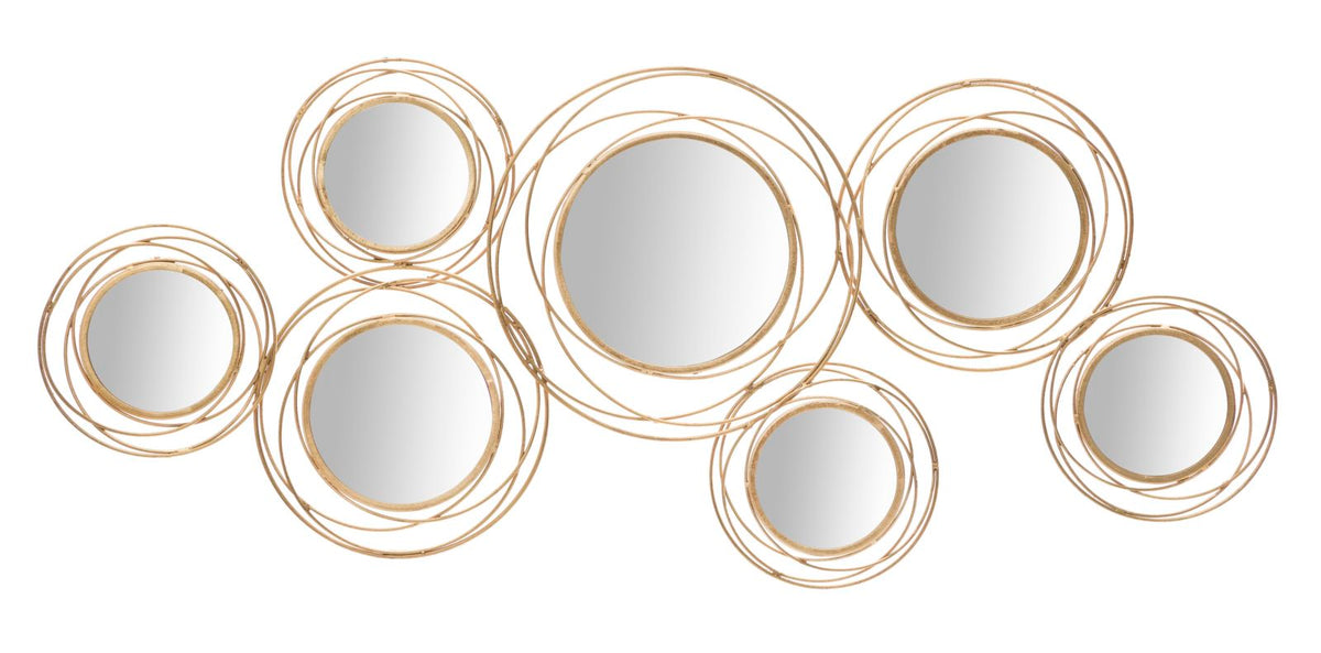 Specchio Rotondo in Metallo Dorato cm 124,5x4x53,5