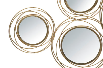 Specchio Rotondo in Metallo Dorato cm 124,5x4x53,5
