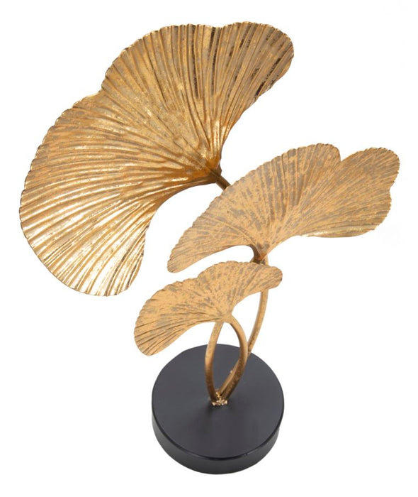 Scultura Elegante a Forma di Foglie cm 24,5x10,5x40,5