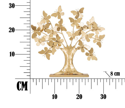 Albero della Vita con Farfalle Glam - Decorazione in Metallo cm 31x8x30