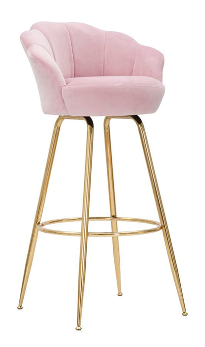 Sgabello Bar Vienna in Velluto Rosa 55x53x110 cm