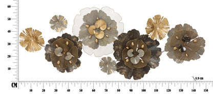 Pannello decorativo in metallo floreale cm 149,2x8,9x61