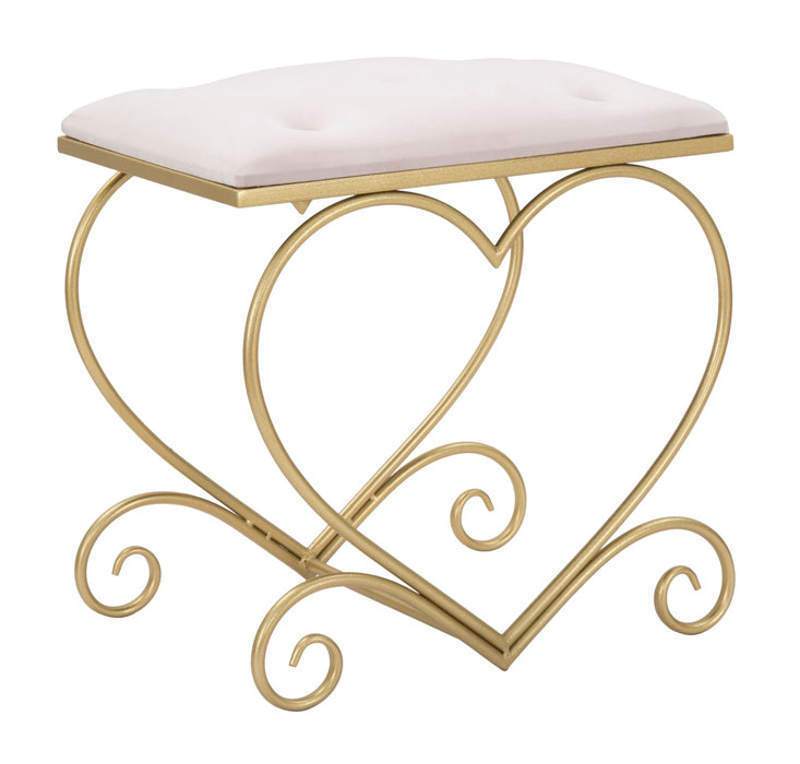 Sgabello a forma di cuore rosa elegante cm 50x37,5x51,5