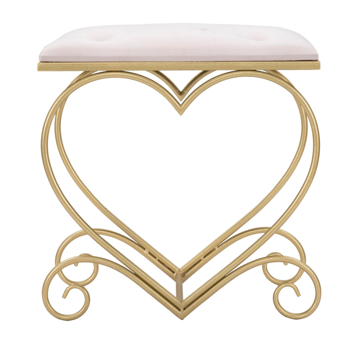 Sgabello a forma di cuore rosa elegante cm 50x37,5x51,5