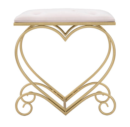 Sgabello a forma di cuore rosa elegante cm 50x37,5x51,5